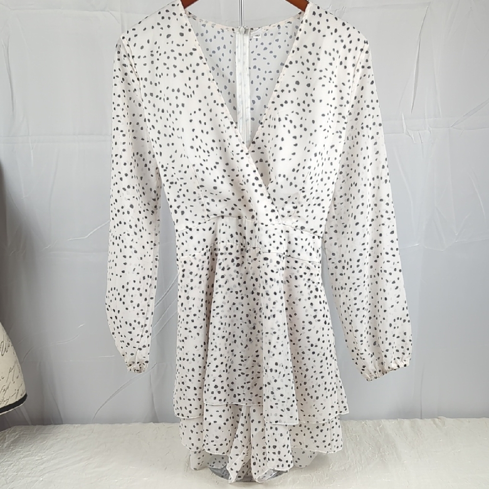 Chic White and Black Polka Dot Jumpsuit